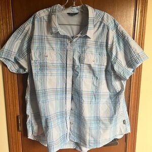 Eddie Bauer Light Blue Plaid Casual Shirt xxl
